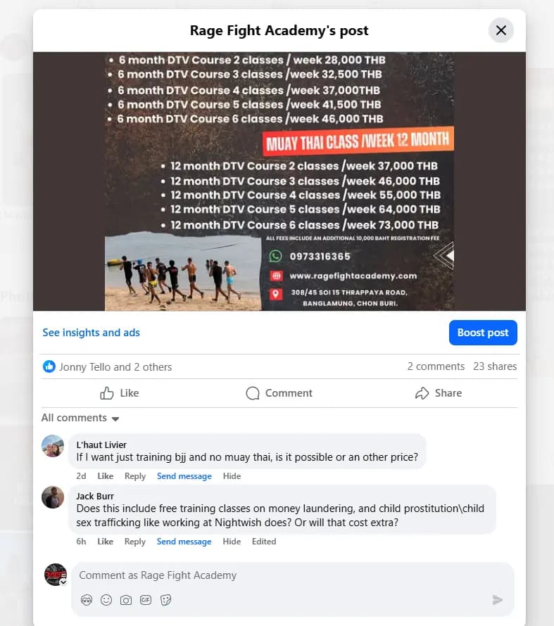 Facebook attack screenshot 2