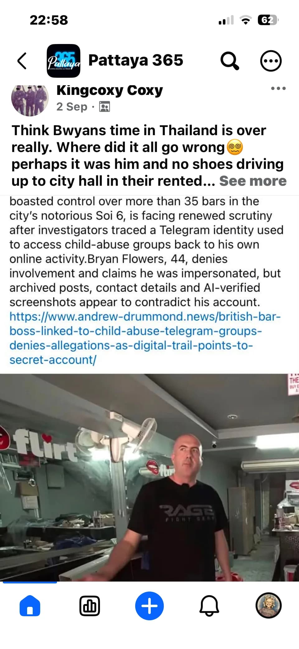 A Pattaya 365 member sharing the Behind the News in Thailand post on 2 September 2026 with the text 'Think Bwyans time in Thailand is over really. Where did it all go wrong'